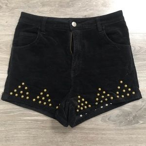 Evil Twin black studded shorts